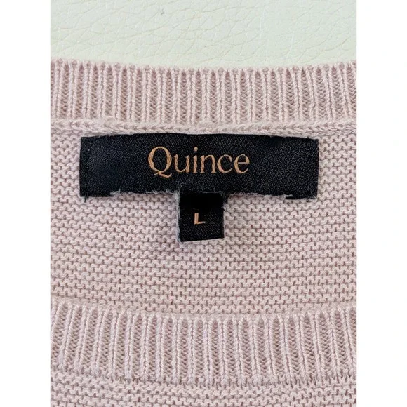Quince Cotton Cashmere Link Stitch Dolman Sweater Womens L Pink Quiet Luxury - Picture 4 of 6